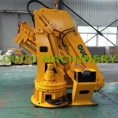 China El ABS certificó 1T amarillo 10M Marine Cranes Hydraulic Foldable Boom en venta