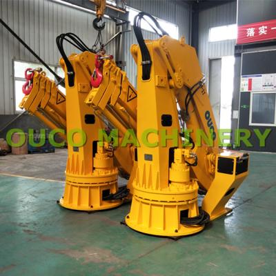 China Auge telescópico de acero de alta resistencia de 1t 10m Marine Davit Crane Knuckle And en venta