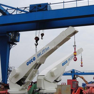 China 2T 5M CCS Verklaarde Ineenschuivende Boom Crane Yacht Pedestal Jib Te koop