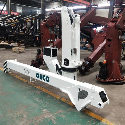 China Q345b Steel 0.6T5M Hydraulic Telescopic Boom Crane Ship Marine Deck Crane for sale