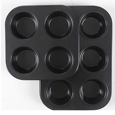 China 4/6 Cup Cupcake Pan Muffin Tray Muffin Pan Viable Square Carbon Steel Making Pan Non Stick Cupcake Mold Bake for sale