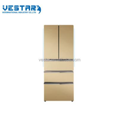 China New Design COMPRESSOR BCD-338 2017/2018 Glass Fridge French Gold Color for sale