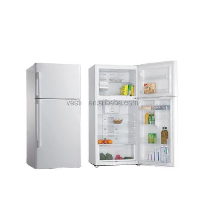 China COMPRESSOR White Panel Door No Frost Top Mounted Fridge With Interior LED Light And Ice Tray for sale