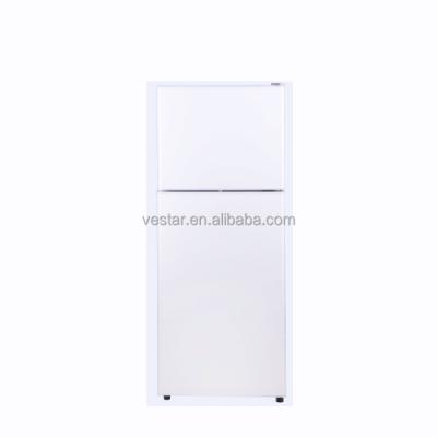 China COMPRESSOR 280L white or silver straight double doors color top mounted refrigerator for sale