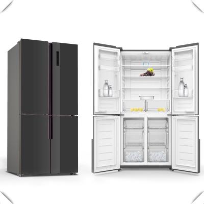 China HIGH QUALITY COMPRESSOR side by side refrigerator wind cooled black glass door energy saving 552L refrigerator for sale