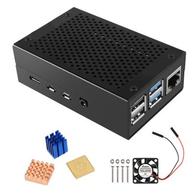 China Raspberry Pi 4 Case Box Silver Black 4 Cabinet Aluminum Metal Case for Raspberry Pi Enclosure Raspberry Pi CASE for sale