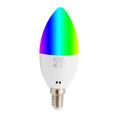 China New Wifi Lonten Candle Bulb Light Timing E14 RGB Light Bulb Voice Control Smart Home Automation Kit Compatible With Alexa Google for sale