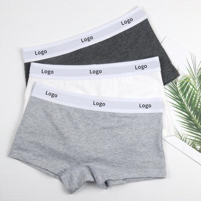 China Custom Brand Logo Antibacterial OEM Custom Briefs Mid Rise Women Cotton Boxer Private Label Panties Underwear Briefs For Girls for sale