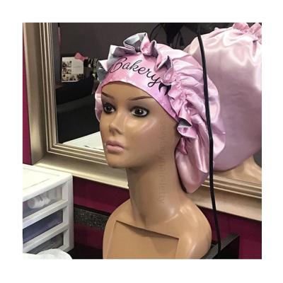 China Logo Fashion Brand Main Band Hair Extension Satin Edge Private Hair Girl Wrap Head Band Scarf Wrap for sale