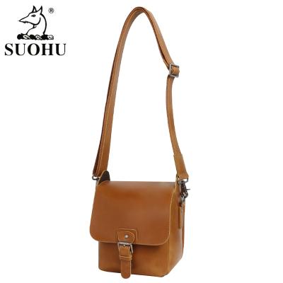 China Fashionable Goods In Small Running Crazy Horse Leather Cross - Body Shoulder Bag Camera Messenger Bag Work Bag for sale