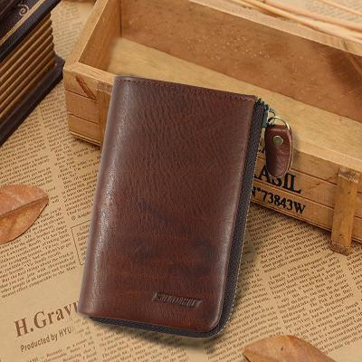 China SUOHU Vintage Real Leather Men Fashion Multifunctional Key Ring Case Holder Chain Designer Coin Wallet Car Key Pack Bag for sale