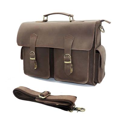 China Vintage Mens Luxury Briefcase Messenger Business Wholesalers Handbags Genuine Leather Laptop 17 Inch Cross Type Body Bags for sale