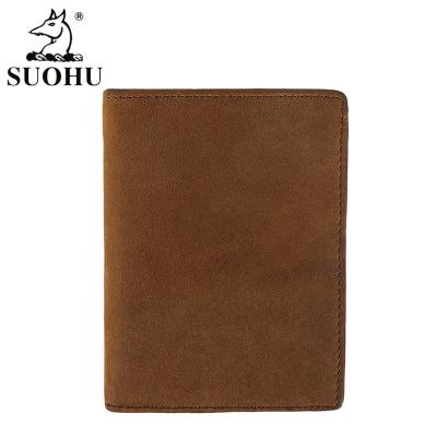 China RFID SUOHU Rfid Running Thin Wallet Custom Crazy Horse Wallet Leather Purse Men Wallet Leather for sale