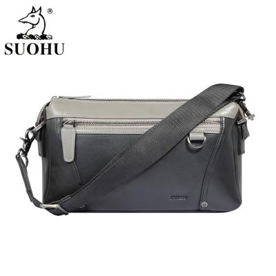 China Others SUOHU Drpshipping Waterproof Cross - Body Shoulder Bag Leather Custom Handbags For Men for sale