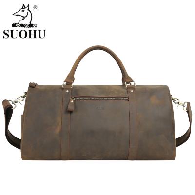 China Vintage New Arrival Luxury Large Duffel Bag Mens Crazy Horse Leather Custom Travel Bags Luggage for sale