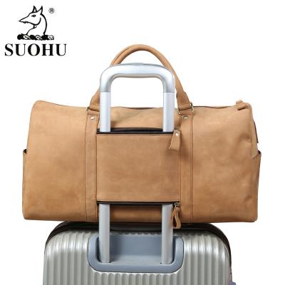 China Large Vintage Custom Droshpping Leather Duffel Bag Luxury Duffel Bag Travel Handbags for sale