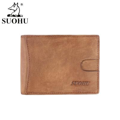 China SUOHU Rfid Coin ID Card Money Blocking Slim Clip Minimalist Front Pocket Wallet With Money Leather Clip for sale