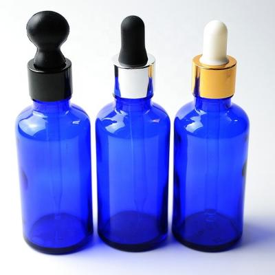 China Personal Care 50ml Blue Essential Oil Glass Spray Bottle for sale