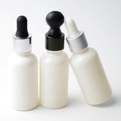 China Eco-friendly White Glass Dropper Bottles Perfume 30ML Empty Perfume Vial Essential Oils Bottle With Dropper for sale