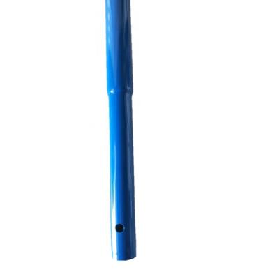 China Customized Blue Powder Coating Shrink Aluminum Tube For Big Tent Pole for sale