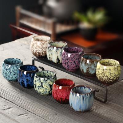 China 110ml Viable Flamed China Style Pottery Mug Saudi Arabia Coffee Mug Ceramic Tea Cup for sale