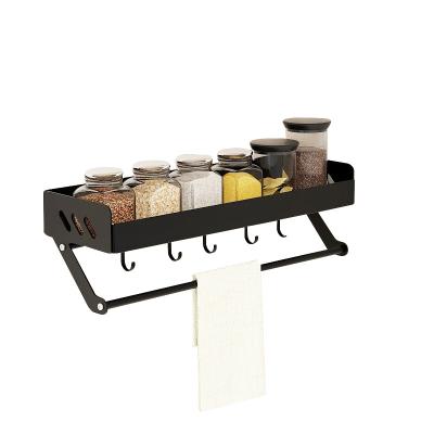 China Viable No Drilling Shelf Rack Stainless Steel Storage Rack Kitchen Wall Mounted Seasoning Spice Rack for sale