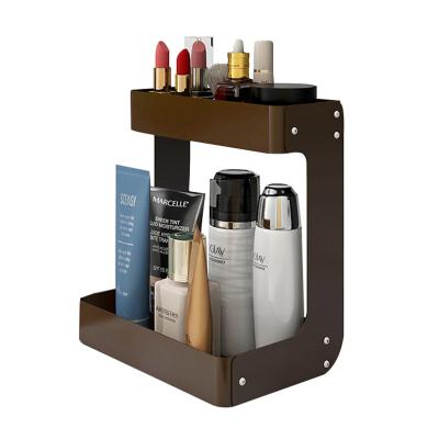 China Durable Heavy Duty Metal 2 Tier Stand Bathroom Organizer Countertop Storage Shelf for sale