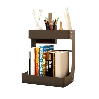 China Viable Living Room Nordic Style Mini Bookshelf Small Book Shelves With Metal Frame for sale