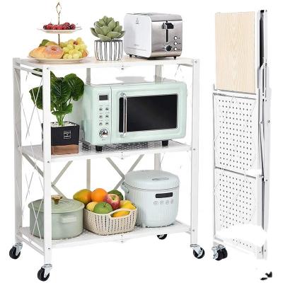 China Kitchen Warehouse Living Space Craft Multifunctional Folding Pantry Patio Warehouse Kitchen Temporary or Mobile Rack Shelf Rack with Wheels for sale