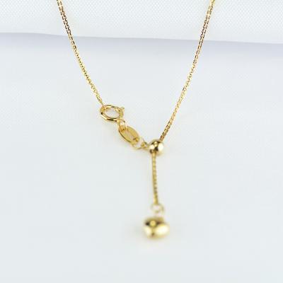 China factory direct 18K solid gold 18K flat box design plated necklace chains gold chain for jewelry making for sale