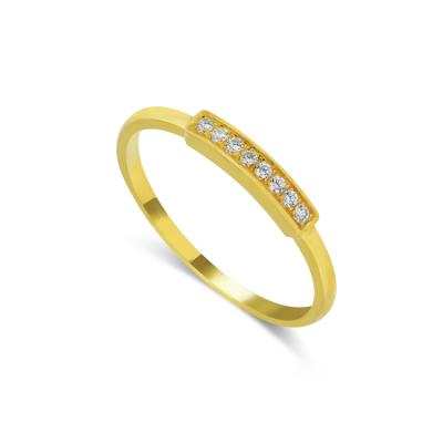 China Luxury Vintage Wholesale Price 18k Solid Gold Women Rings With Clear Cubic Zircon for sale