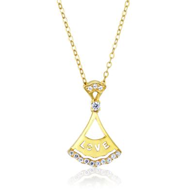 China Vintage Ethnic Style Womens 18k Gold Luxury Necklace With Clear Cubic Zircon for sale