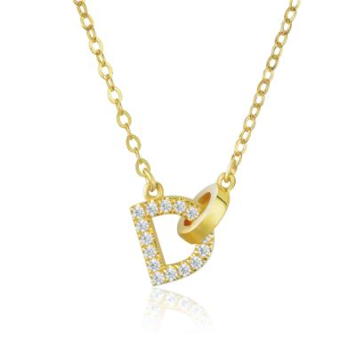 China Custom Vintage Jewelry 18k Solid Gold Jewelry High End Necklace With Clear Cubic Zircon for sale