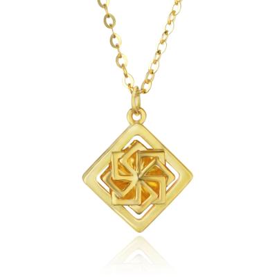 China CLASSIC quality choice square plated hollow necklace fashionable temperament retro gold necklaces for sale