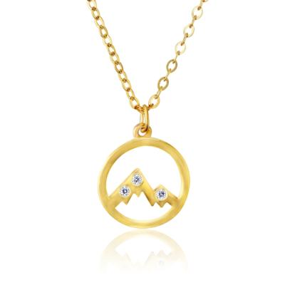 China Choice Quality Charm CLASSIC Tasty Circle Pendant Necklace 18k Light Luxury Japanese Gold Necklaces for sale