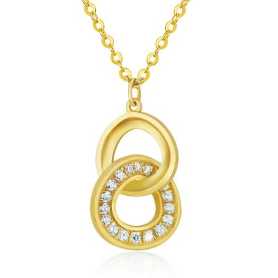 China Factory Direct CLASSIC 18k Gold Plated Chains Necklace Clear Cubic Zirconia Gold Necklaces for sale