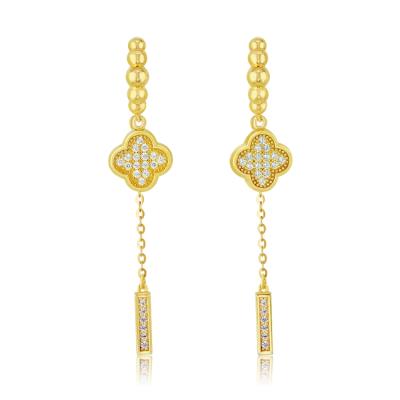 China FASHIONABLE factory direct drop solid dangle flower design temperament gold exquisite earrings for sale