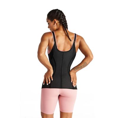 China Viable Custom Logo Women Waist Shaper Zip Workout Fat Burning Lose Weight Slimming Vest Latex Waist Trainer for sale