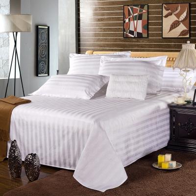 China Wholesale Nondisposable Stripe Cotton Sateen 3cm Single Queen Pillow Cover Sheet Set for sale