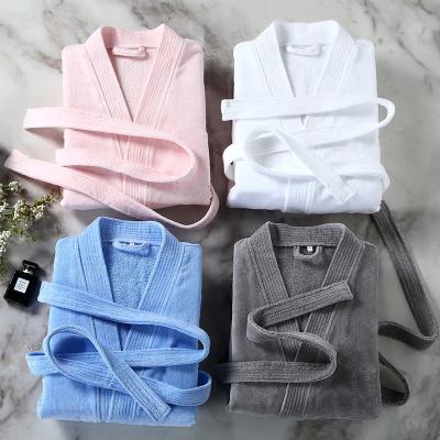 China Wholesale Hotel QUICK DRY Logo Customized White Color Cotton Linen Terry Bathrobe 100% Egyptian Cotton Bathrobe for sale