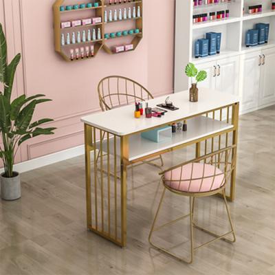 China Durable simple modern marble professional nail table manicure table and chair set salon nail tech tables nageltisch manicure station for sale