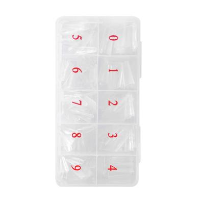 China French Clear Extra Tapered Full Cover Practice Square Artificial Nails Extra Long No C Curve Nail Tips Extension for sale