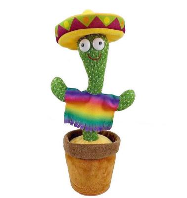 China Hot Sale 32cm Soft Plush Toy Dancing Plush Toys Amazon Cactus Cartoon TV Electric Plush Toy for sale