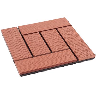 China Recycling DIY floor tiles wpc decking click lock tiles co extrusion wood plastic composite decking for sale