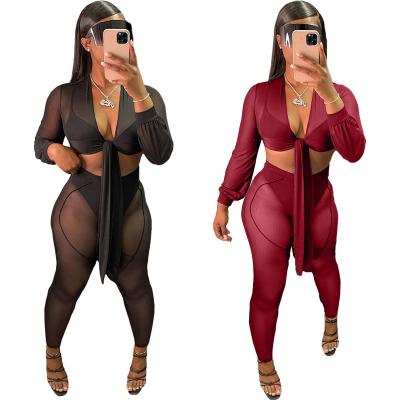 China QUICK DRY Suit Design Latest See Through Crop Top With Sexy Bottom Women Overalls for sale