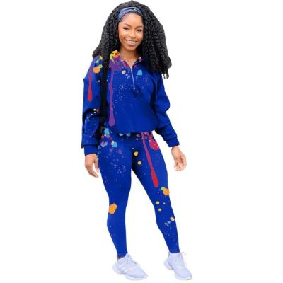 China Anti-pilling two piece set women new digital inkjet printing casual hoodie set 2 piece sets fall casual clothes seller wholesale for sale