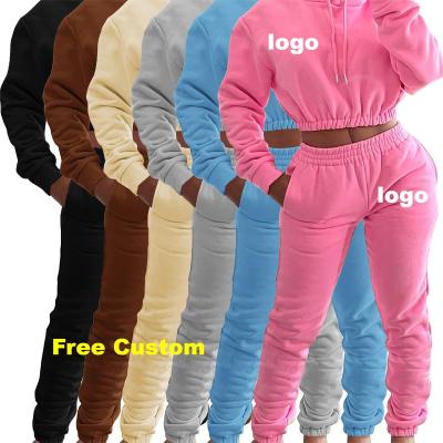 China Women 2022 Breathable Two-Piece Clothing Set Thick Sweatsuit Women Set Sweatpants And Hoodie Set Trouser Sweatsuit for sale