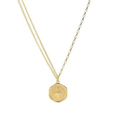 China Janice's FASHION jewelry 2021 new minimalist ladies invent double necklace stainless steel than plated with real 18K gold for sale