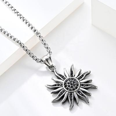 China New FASHIONABLE Stainless Steel Sun Shaped Pendant Necklace For Men for sale