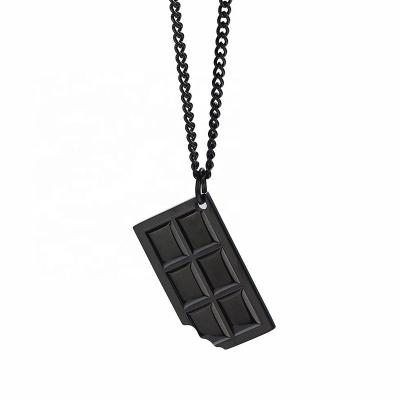 China Hiphop stainless steel streetwear style jewelry creative chocolate pendant necklace for sale